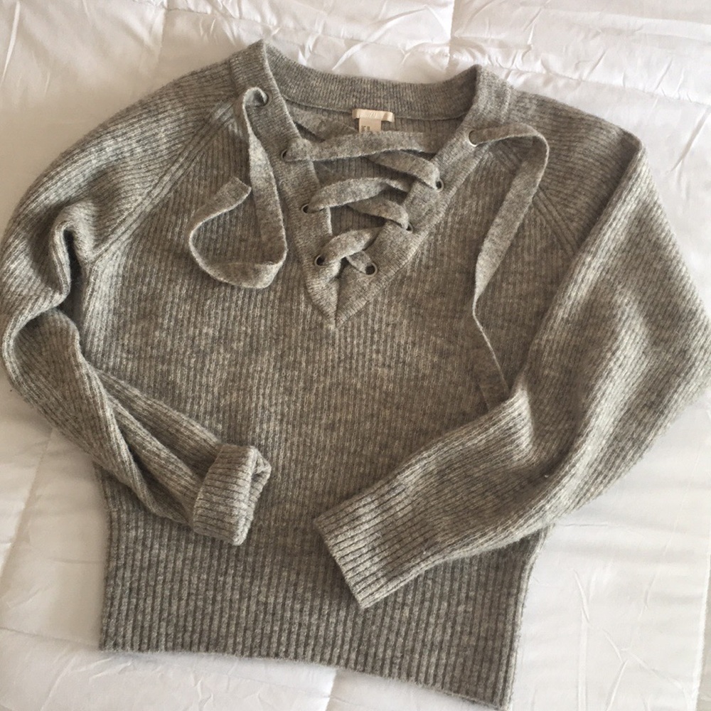 H&m premium lace up sweater